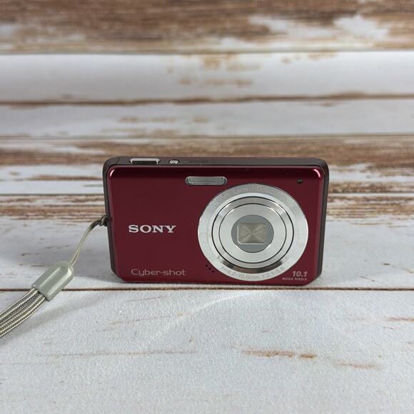 Sony Cyber-shot DSC-W180 10.1MP 3x Zoom Digital Camera Red Works - Picture 1 of 9